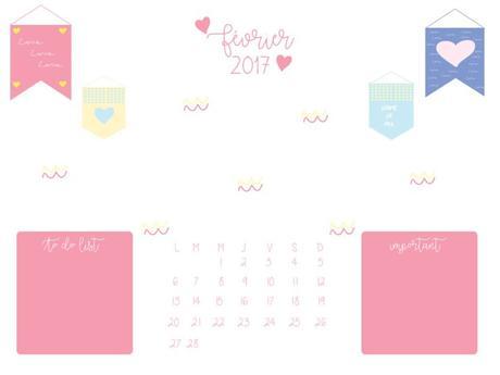 Calendrier de Février + free printable +