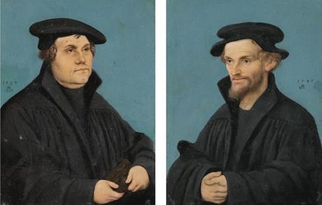 Lucas-Cranach-l'Ancien 1543 Martin-Luther-And-Philipp-Melanchthon coll privee