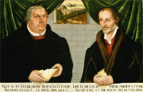 Double Portrait of Martin Luther (1483-1546) and Philip Melanchthon (1497-1560) (oil on panel)