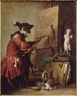 chardin-Le singe peintre-1740 Musee des Beaux Arts chartres