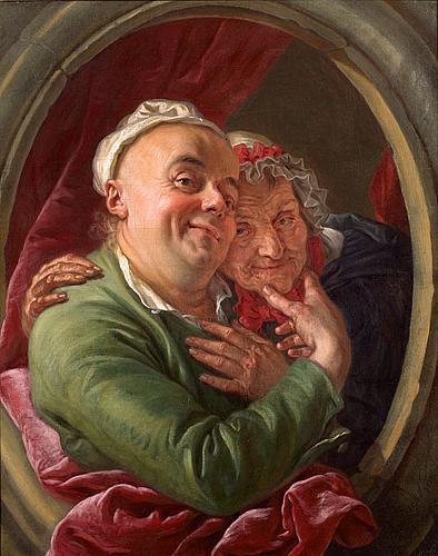 Van Loo (Charles Amedee Philippe) L'artiste et sa mère 1763 Coll particuliere