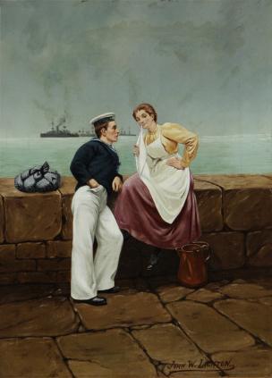 John W. Lighton Sailor and Girl Flirtation Knohl Collection Bowers Museum Santa Ana, California