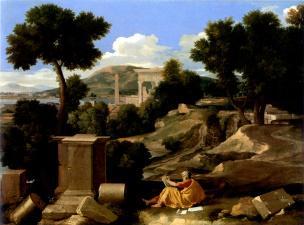 Poussin 1640 Paysage_avec_saint_Jean_à_Patmos_-_Chicago_Art_Institute