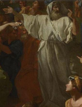 Poussin 1633-34 L'adoration du Veau d'Or National Gallery Londres aaron