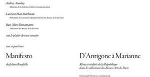 E N S B A  – Beaux Arts de Paris   « Manifesto » d’Antigone à Marianne 24 Février au 20 Avril 2017