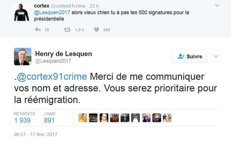 Cortex provoque Lesquen