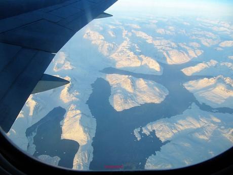 Pays étranger - au dessus du Groenland