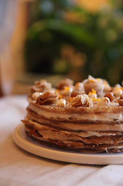 Gâteau de crêpes orange-crème de marrons