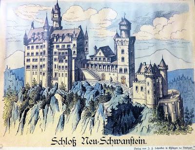 Boîte de modélisme Neuschwanstein pour la construction d'une maquette (fin 19e siécle)