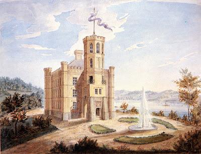 Le château de Berg vu du nord-ouest par Eduard Riedel en 1865