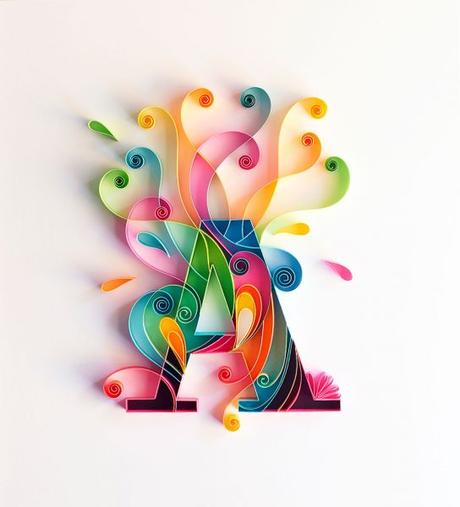 Typographie papier par Sabeena Karnik