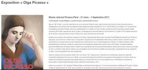 Musée PICASSO  Exposition OLGA PICASSO – 21 Mars au 3 Septembre 2017
