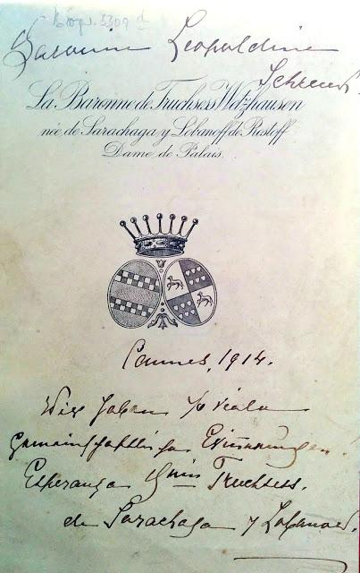 En 1886, la Baronne Spera de Truchseß Wetzhausen dédiait ses mémoires au Roi Louis II de Bavière