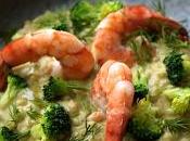 Risotto d'orge perlé brocoli gambas