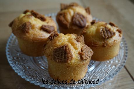 muffins à l'orange, croquant spéculoos