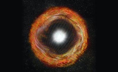 rtist's impression of the supernova 3 hours after exploding