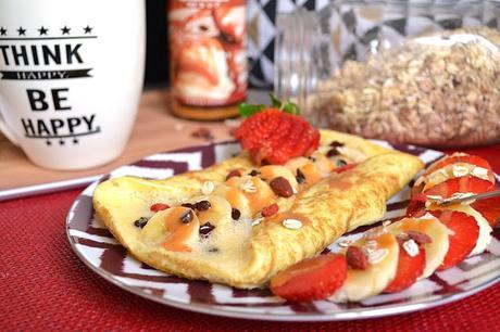 Omelette sucrée à la banane et au chocolat : petit dej' gourmand mais healthy !