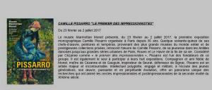 Musée MARMOTTAN MONET jusqu’au 2 Juillet 2017- « Camille PISSARO-le premier des impressionnistes »