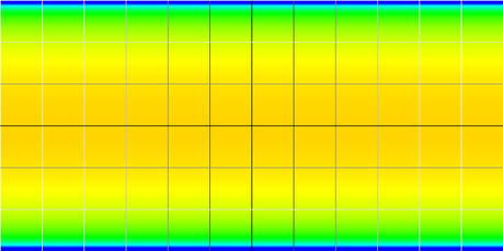 Une projection equirectangulaire. Plus c'est bleu, plus on retrouve de pixels. Les zones orangées offrent une image moins raffinée.