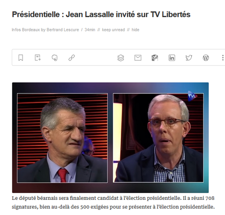 Jean #Lasalle sur une chaîne d’extrême droite : #TVL #PesteBrune