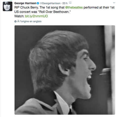 Chuck Berry : quelques hommages de la sphère Beatles Chuck Berry : quelques hommages de la sphère Beatles
