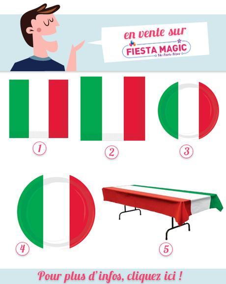 Vaisselle jetable thème italien