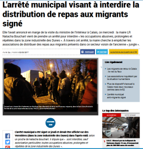 @NatachaBouchart  : il est interdit d’interdire de nourrir les #migrants ! #Calais