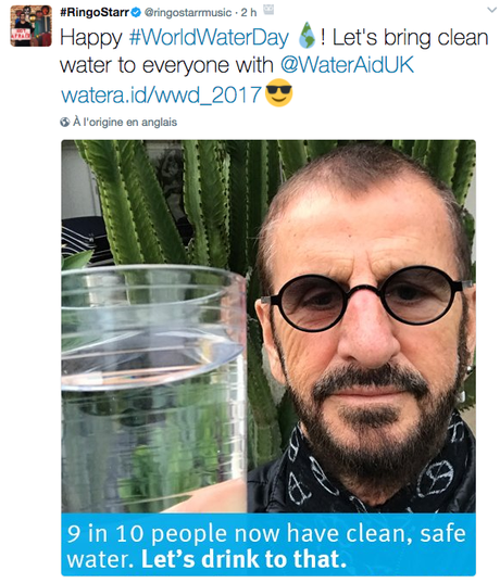Ringo Starr célèbre la journée mondiale de l’eau !
