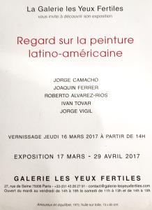 Galerie « Les Yeux Fertile » jusqu’au 29 Avril 2017 -Regard sur la peinture latino-américaine
