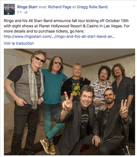 Ringo Starr annonce sa nouvelle tournée !