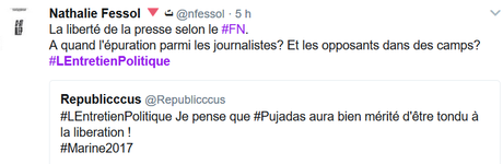 #LentretienPolitique ou le vrai visage du #FN : IGNOBLE.