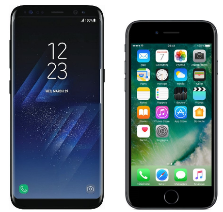 Comparatif Samsung Galaxy S8 vs iPhone 7
