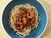 cuisine dimanche Crevettes marinées miel pâtes Udon Nagasaki