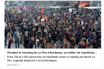 « Marine, casse-toi, Bordeaux n’est pas à toi » #antifa
