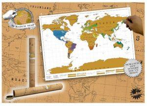 Carte du monde à gratter grand format