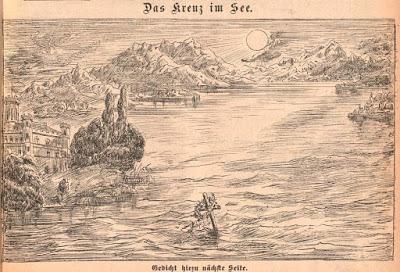 La croix dans le lac Starnberg, un dessin de 1888.