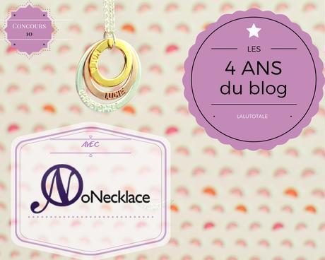 💎 4 ans du blog 💎 ONecklace conclue en beauté en vous offrant votre bijou personnalisé UNIQUE !