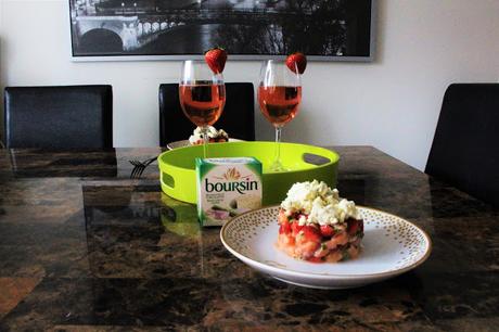 Nous avons testé: Tartare de saumon, fraises et Boursin® Bouquet de basilic & Ciboulette