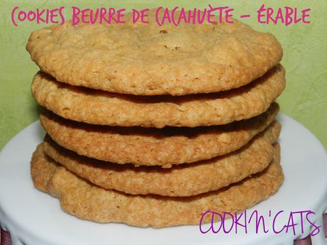 COOKIES BEURRE DE CACAHUETE - ERABLE sans lait, sans gluten