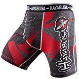 Hayabusa Men's Metaru 47 Silver Compression Shorts MMA Black/Red Small