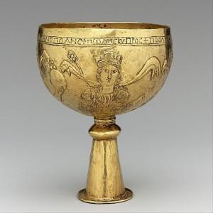 Gold Goblet with Personifications of Cyprus, Rome, Constantinople, and Alexandria c700. Byzantine or Avar
