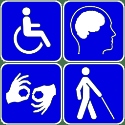 Symboles handicap - Source Wikimedia Commons https://commons.wikimedia.org/wiki/File%3ADisability_symbols.svg