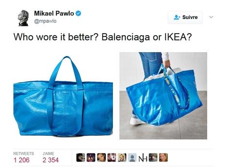 Sac Balenciaga : 1 700€ vs Sac Ikea : 2€