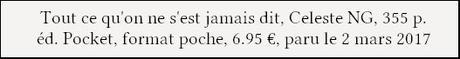 [Chronique] Tout ce qu'on ne s'est jamais dit - Celeste NG