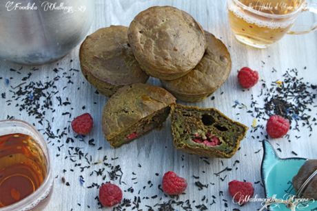 Foodista Challenge #29 : Muffins au thé Matcha, coeur de framboise