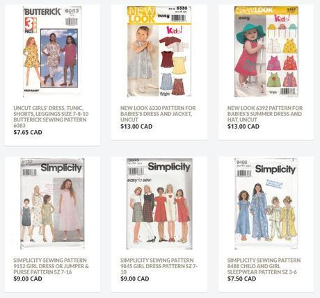 Nouveaux patrons de couture vintages