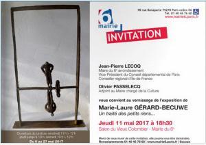 Mairie PARIS 6  exposition Marie-Laure GERARD-BECUWE  » Un traité des petits riens » à partir du 11 Mai 2017