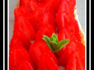 Tarte aux fraises gariguettes rectangulaire au thermomix ou sans 