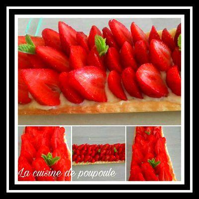 Tarte aux fraises gariguettes rectangulaire au thermomix ou sans 