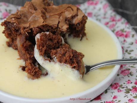 Moelleux chocolat pomme {et sa crème anglaise}